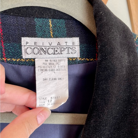 Vintage Plaid Blazer by Private Concepts | 12 | Preppy | Clueless | 90s - Picture 6 of 6